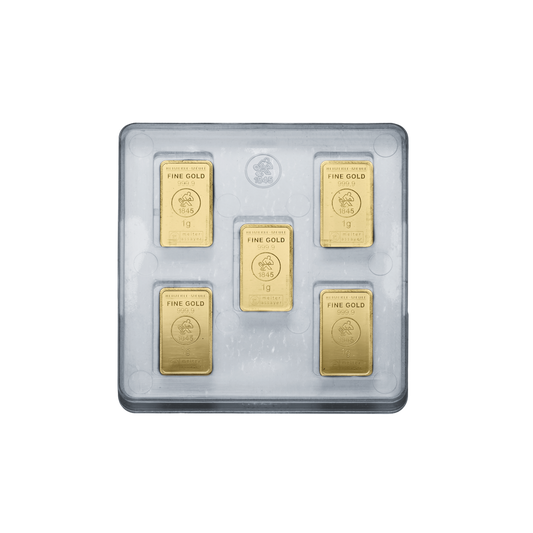 五枚 1g純金組盒